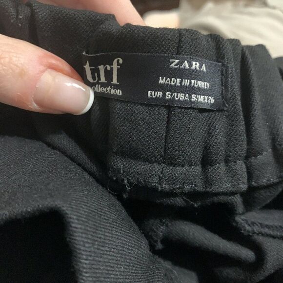 zara 4661/261/800 black red white leggings trousers pants small High Rise - Picture 7 of 8